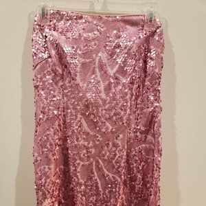 Pink Sequin Strapless Mini Dress Sz 11/12